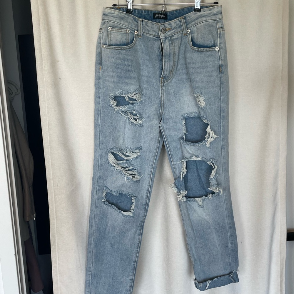 Nasty gal distressed mom jeans